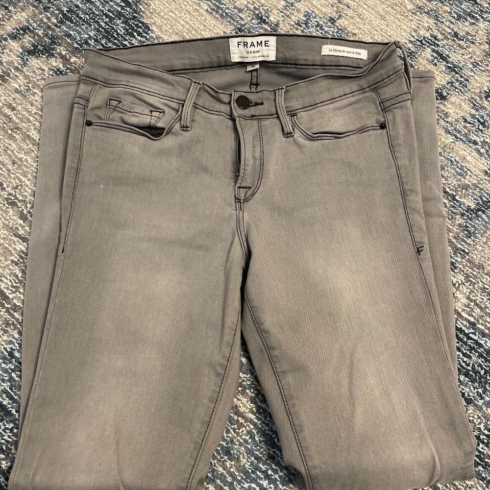 Like new frame grey straight jeans